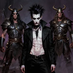 portrait of a skinny punk goth magician by simon bisley, john blance, frank frazetta, fantasy, barbarian, hardcore