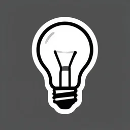 light bulb and paint brush logo, black and white, vector, line art