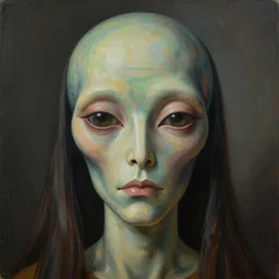a surrealist ( ( alien ) ) painting of a shaman's face, 3 d render, in the style of giuseppe arcimboldo, symbolist, soft colors, dramatic lighting, smooth!!, sharp focus, extremely detailed!!, aesthetically pleasing composition, octane render