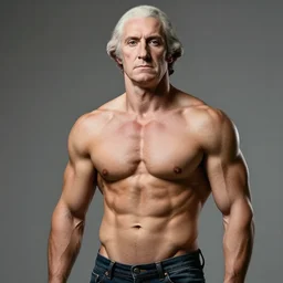 a photo of an incrediblely muscular, sexy, george washington. professional photo shoot, 8 5 mm lens, f 1. 8.