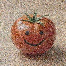 a tomat with a smiley face on it