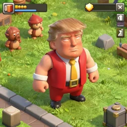 screenshot of donald trump in clash of clans