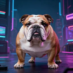 english bulldog with augmentations cyberpunk 2 0 7 7 - n 9