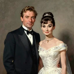 [ [ [ early 1 9 th century ] ] ] newly weds ( - jean reno - and - audrey hepburn - ). painting by francois gerard. classical, trending on artstation. com, pinterest. com