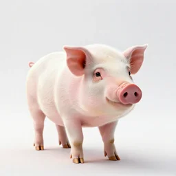 mythical glowing piglet, high detail photograph, full body, isolated on a pure white background, centered, entire subject in frame, sharp focus, soft studio lighting