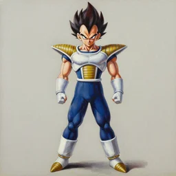 oil paint of a fusion of old vegeta and oabama as a oil painting, gogeta, realistic painting, non anime, 4 k, detailed, full body, painting, on paper, paint smears, smooth, by a oil painter