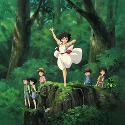 spirit, forest, dancing on a tree top, hayao miyazaki, masashi ando, nizou yamamoto, kazuo oga, joe hisaishi, yoji takeshige, naoya tanaka