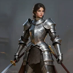 ultra realistic illustration, female knight in heroic pose, artstation