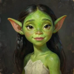 cute concept art fantasy painting of a young feminine orc girl, green skin, toned, lithe, smooth cute face, by artgerm, sylvain sarrailh, rossdraws, wlop, fursona, furaffinity, furry, deviant art, global illumination, tankoban, oil on canvas, smooth details, pixar animation style