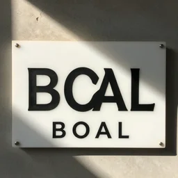 a sign with written boal