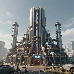 an epic 3 d render of a massive cyberpunk factory building, by beeple and fvckrender and visualdon, trending on instagram, intricate details