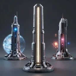 3 d sculpt environment building prop with a vertical light strip, star citizen, tron, halo, mass effect, elysium, the expanse, high tech industrial, artstation unreal of a technological device in the shape of an industrial cylindrical segmented stacked tower