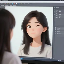 an ai drawing a mirror picture of an ai on pc, ai is happy if self aware or unhappy if not