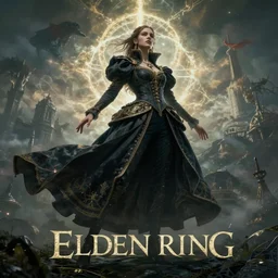 beautiful cinematic fantasy poster, a beautiful fashion model wearing haute couture in dynamic pose, wideshot ultrawide angle epic scale, hybrid from The Elden Ring and art direction by Darius Zawadzki ;by artgerm; wayne reynolds art station; cinematic quality character render; low angle; ultra high quality model; production quality cinema model;