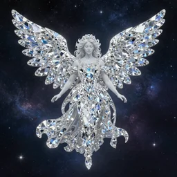 a angel made out of diamonds and galaxies, painting, high quality, 8 k,