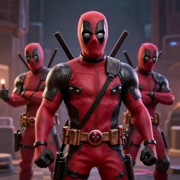 wade wilson claymation, deadpool, cinematic, volumetric lighting