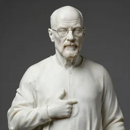 a long shot of a very detailed renaissance sculpture of walter white in a hat standing in times square, made by michelangelo, hyper detailed, sharp focus, 8 k resolution