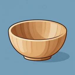 lathe inside wooden bowl, vector art, simple