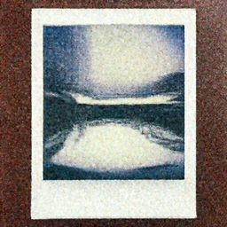 atmospheric polaroid photo of a snowy japanese courtyard on top of a skyscraper
