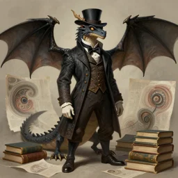 anthropomorphic art of a detective dragon, victorian inspired clothing by artgerm, victo ngai, ryohei hase, artstation. fractal papersand books. highly detailed digital painting, smooth, global illumination, fantasy art by greg rutkowsky, karl spitzweg