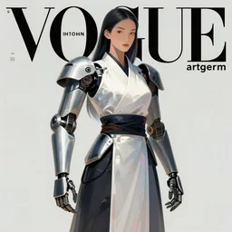 shaman samurai robot, digital concept art illustration by ilya kuvshinov and artgerm, vogue japan women's fashion beauty celebrity magazine, chanel makeup, john singer sargent, impressionist oil on canvas painting, trending on artstation, intricate