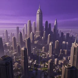 giant megacity looming across the landscape, dystopian, post apocalyptic, the sky is purple, very detailed concept art, matte painting, digital art, concept art, realistic beautiful, trending on artstation, greg rutkowski