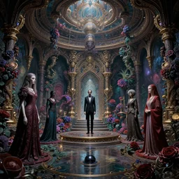 a psychedelic realm at the edge of all known time in the style of h. r. giger and greg rutkowski and amanda sage and junji ito and h. r. giger, lush, sumptuous, exquisite, elegant, elaborate, rich, ray traced, global illumination, artstation, in frame