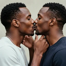 two black men kissing