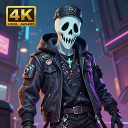 a detailed digital art of a frightening ghostemane wearing cybergrunge gopnik clothing, artstation, ornate, award - winning art, 8 k, vivid color scheme, tilt shift focus, wide angle shot