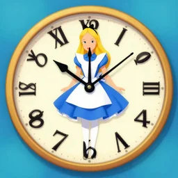 alice in wonderland clock background, psychedelic