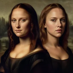 portrait of natalie portman and scarlet johansson, by albrecht durer, jean delville, jan van eyck, da vinci, giger