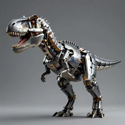 teleguided mechanical t-rex, photorealistic, 4k