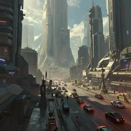 scifi cyberpunk battle in a metropolis painted by the best artists of artstation, best art in the world