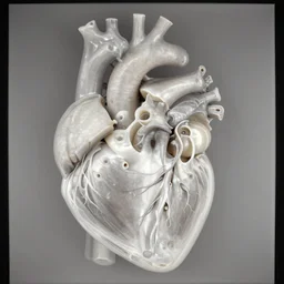 x - ray of bio engineered heart carved out of ivory, canon 5 d 5 0 mm lens