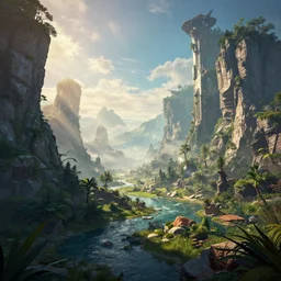 fantasy landscape inspired by tron : legacy and digital artists