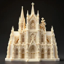 a hyperrealistic 3 d render of a delicate ivory sculpture of an ornate detailed cathedral populated by mandelbrot fractals, micro detail, unreal engine, backlit lighting, octane renderer, catholicpunk, carved ivory, physically based rendering, carved soap, trending on cgsociety