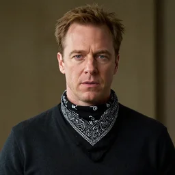 gus fring wearing a Black Paisley Bandana