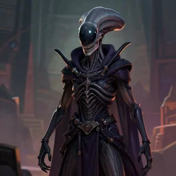 portrait of a xenomorph wizard by ralph horsley, rossdraws, matte painting, stylized background, cinematic lighting, maya, pixar, unreal engine, artstation