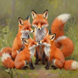 a cute, meaningful, and profound oil painting of three foxes playing artstation james gurney