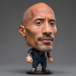Dwayne Johnson bobblehead with a big head, photorealistic, ultra high detail, 8k