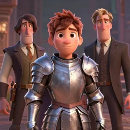 Lofi portrait with armor, Pixar style by Joe Fenton and Stanley Artgerm and Tom Bagshaw and Tim Burton