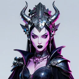 evil princess of the wasteland, scrap metal headdress, strong line, vivid neon color, yellow purple, cloudy sky, beautiful! coherent! by brian froud, by frank frazetta, low angle