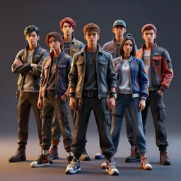 the social distance squad, looking tough and cool, intricate, hyper detailed, accent lighting, dramatic light, 4 k octane render