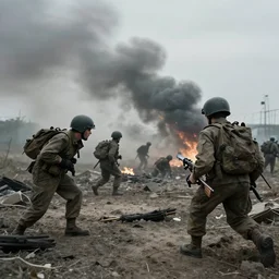 the reality of war. famous art through 8 k camera.