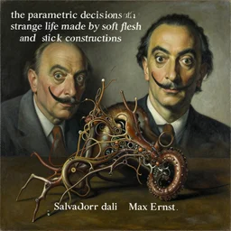a painting titled'the parametric decisions of a strange life made by soft flesh and stick constructions'by salvador dali and max ernst, dramatic lighting, organic, hyperdetailed