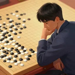 go player lost in thought, baduk, weiqi, intricate artwork by artgerm, greg rutkowski, and kilian eng, digital illustration, hyper detailed, super sharp, crisp, smooth, vibrant colors smooth gradients, depth of field, aperture f 1. 2
