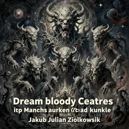 ! dream bloody creatures, cosmic horror painting, elegant intricate digital painting artstation concept art by mark brooks and brad kunkle, jakub julian ziolkowski, detailed
