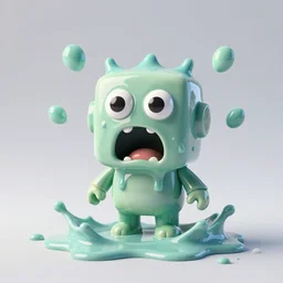 photography simplistic funny splashy glossy melted reaction diffusion screaming, drops, drips, beautiful cute, cute melting miniature resine action figure, High detail photography, 8K, 3d fractals, cute pictoplasma, one simple ceramic tintoy melting plastic, melting, melting swampmonster robot wrinkled face Figure sculpture, goggle eyes, 3d primitives, in a Studio hollow, by pixar, by chris mars, by jason edmiston, cgsociety, cgsociety, cgsociety, houdini, zbrush, artstation, simulation