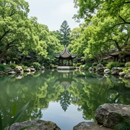 luxurious peaceful pond