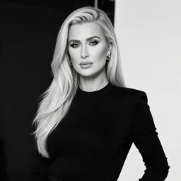 paris hilton space black and white